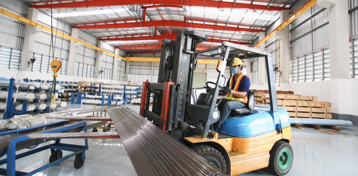 Logo of Forklift in Factory Operations